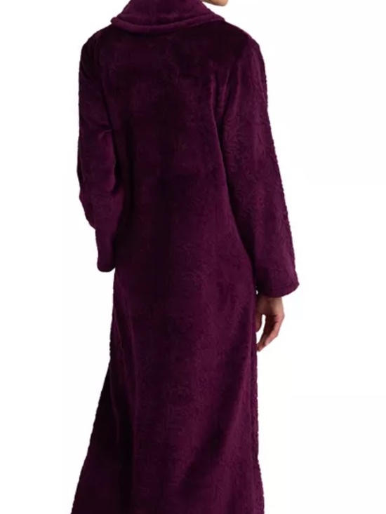 Miss Elaine Women's Collared Long Robe - Picture 2 of 3